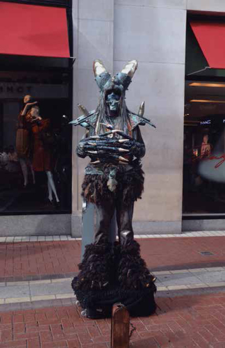 A street performer on Dublin's Grafton Street.