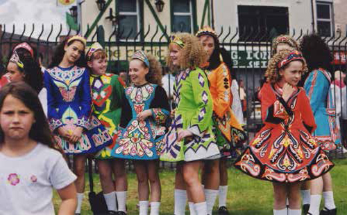 Happy are the Irish dancers at the annual Feile Parade in Belfast.