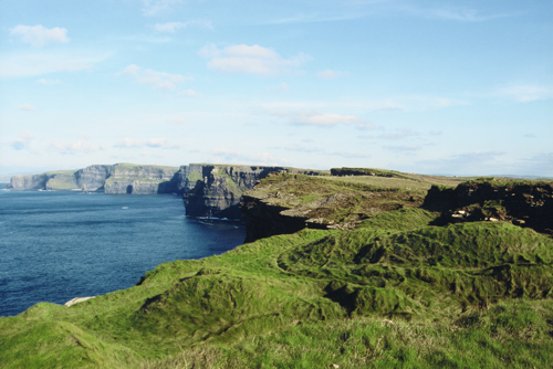 The Cliffs of Moher, one of Ireland's many designated heritage sites, rise to 700 feet (213 meters) in some places.