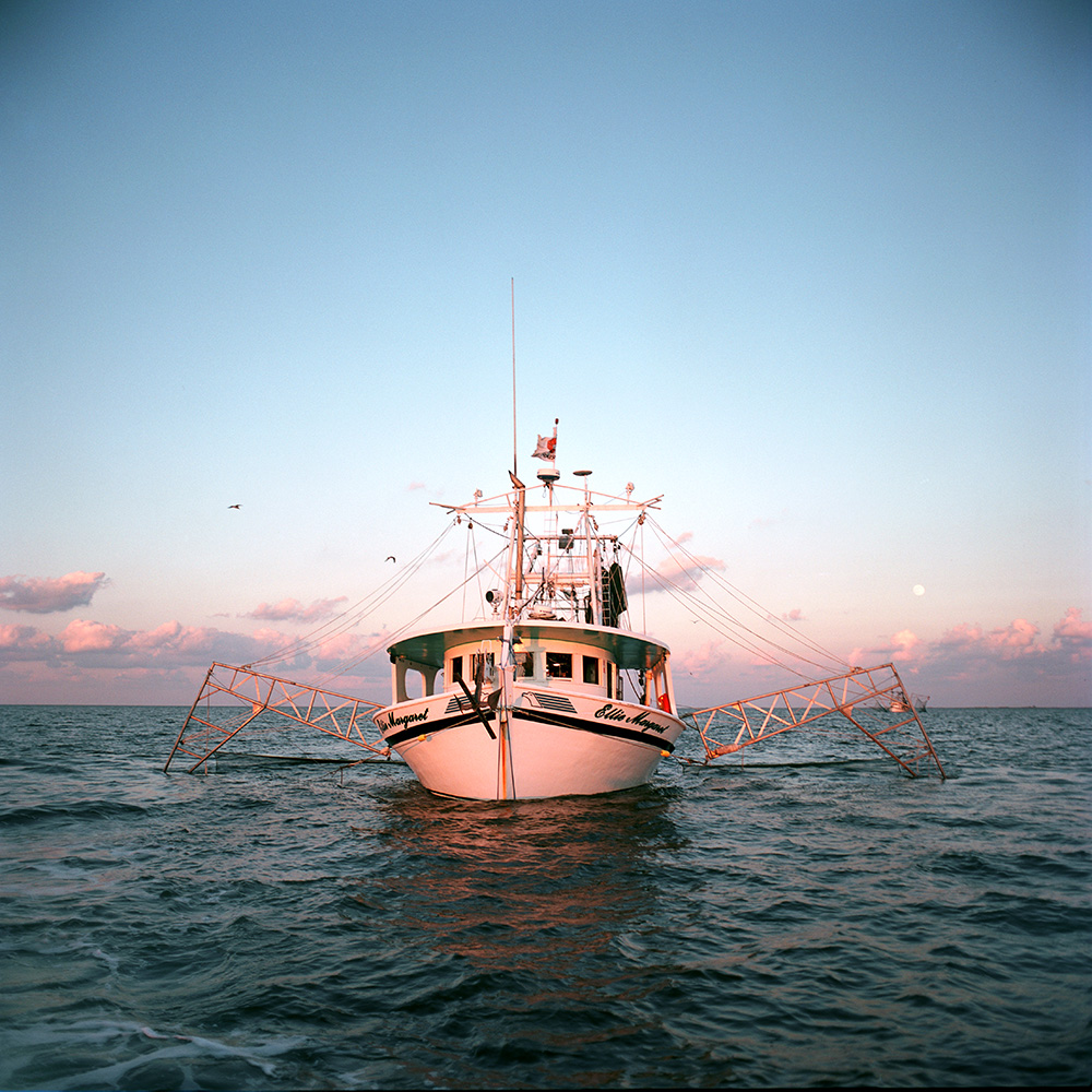 The &lt;i&gt;Ellie Margaret&lt;/i&gt;, shrimp boat of Charles Robin III, in Lake Borgne, 2015.