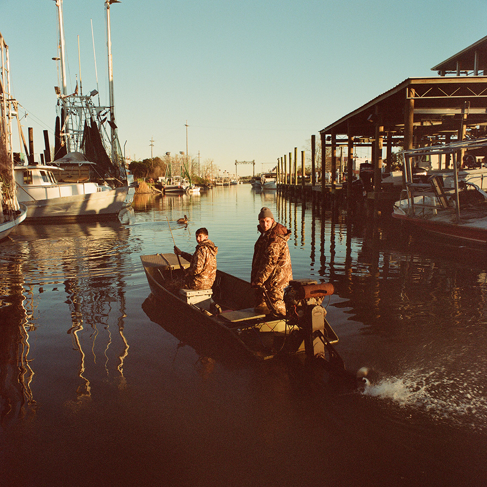 Gabe and Ross Robin hunt nutria in Yscloskey, 2015.