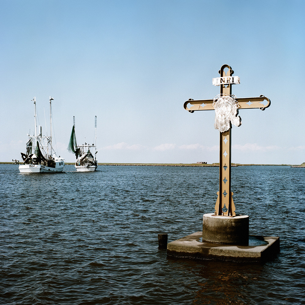 Hurricane Katrina memorial at the point of Shell Beach, 2013.