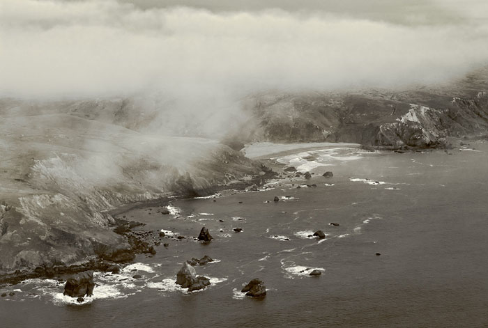 Estero de San Antonio meets the Pacific Ocean at Bodega Bay, California.