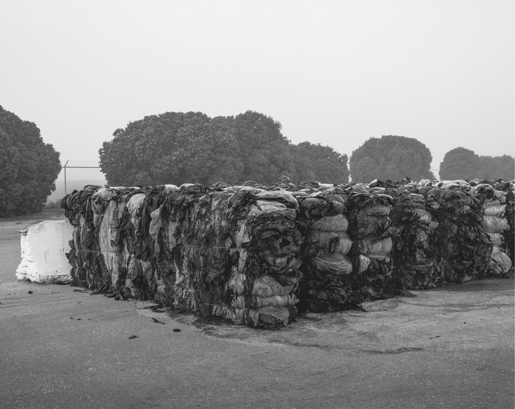 Baled plastic at the landfill.