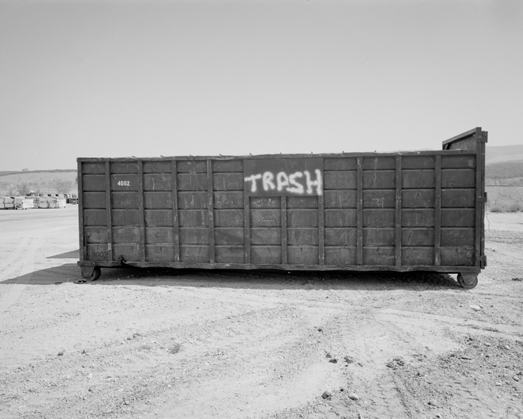 Trash dumpster at the landfill.