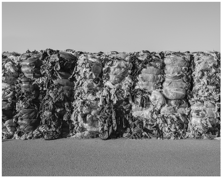 Baled plastic at the landfill.