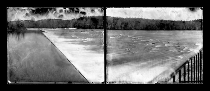 Augusta Canal Diversion Dam and Shoals, Augusta, Georgia (diptych), Savannah River, 2014