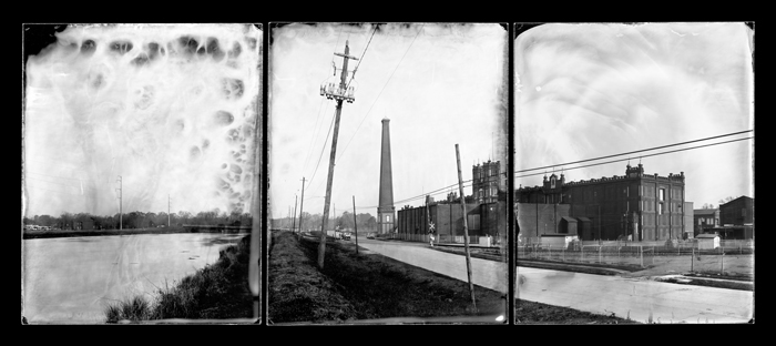 Sibley Mill and Augusta Canal, Augusta, Georgia (triptych), Savannah River, 2014