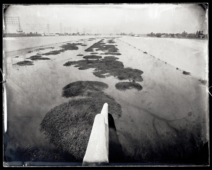 View upriver from the Del Amo Boulevard Overpass, Long Beach.