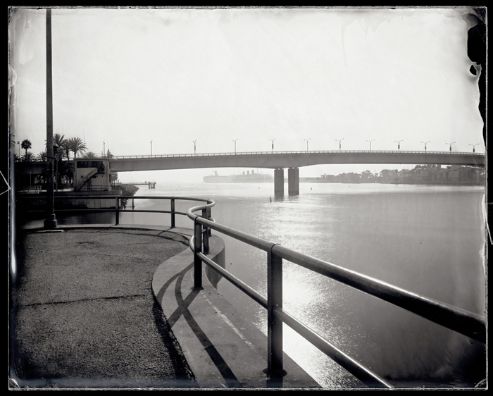 Queens Way Bridge (looking downriver at the mouth and Pacific Ocean), Long Beach.