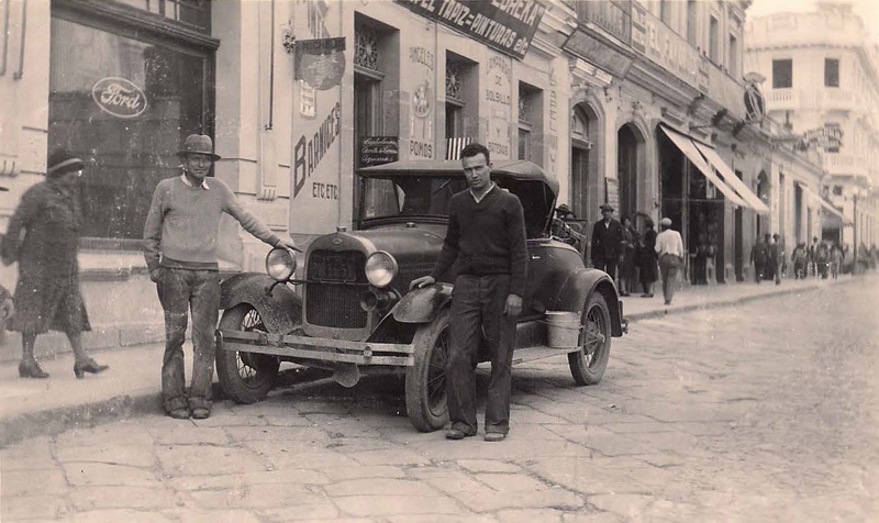 In front of the Ford Agency in Guatemala City, Guatemala.