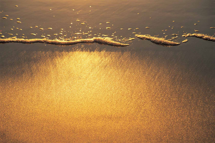 Wet sand and surf, Redondo Beach, California, 1997.