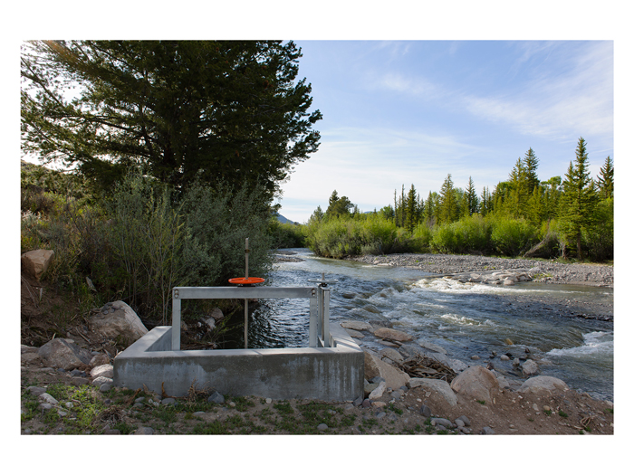 New headgate on Bear Creek, Spence-Moriarty Wildlife Habitat Management Area, Dubois (2012).