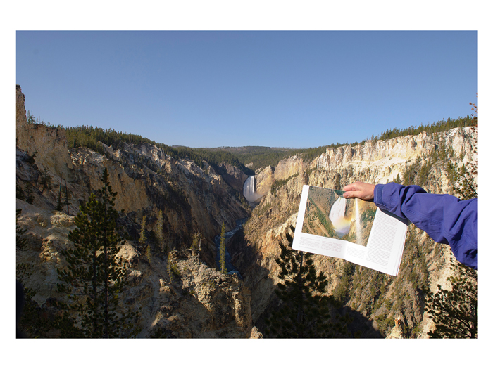 Looking for the rainbow, Artist Point, Lower Falls of the Yellowstone River (2008).