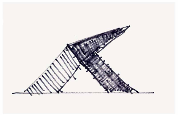 Study for Cage, 1971, marking pen, 7 x 8 in., Artist’s Collection