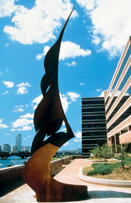 Lupus, 1985, cor-ten steel, 40 ft. tall, Lotus Development Corporation, Cambridge, MA