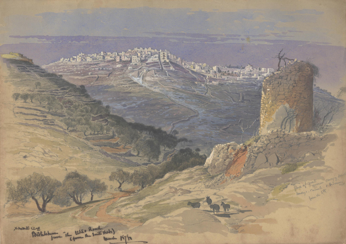 &lt;i&gt;Bethlehem from the Utas Rd. (from the South West)&lt;/i&gt;. Pencil, watercolor, and gouache on beige paper, 9⅞ x 14 in.