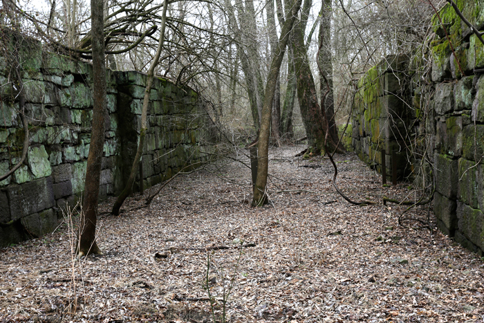 Towers’ Lock 58 from inside, looking downstream, Spring City, 2017.