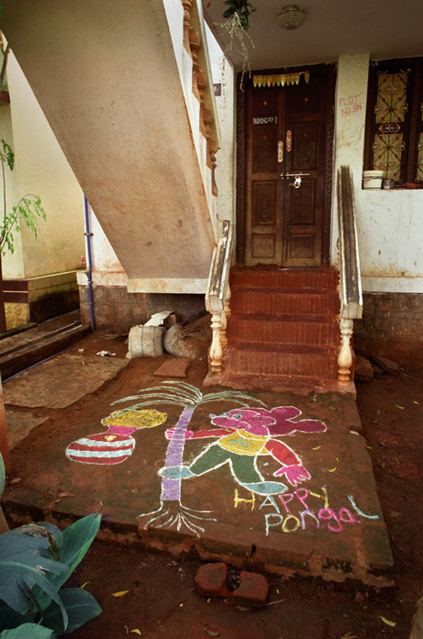 Mickey Mouse representational diagram made for Pongal, in a village near Madurai, Tamil Nadu, 1998.
