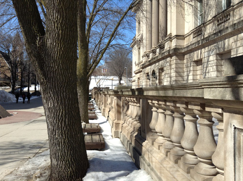 Looking toward Bascom Hall from the State of Wisconsin Historical Society