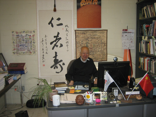 Yi-Fu in his office