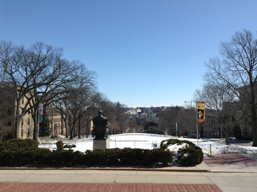 Looking at the State Capitol from Bascom Hall