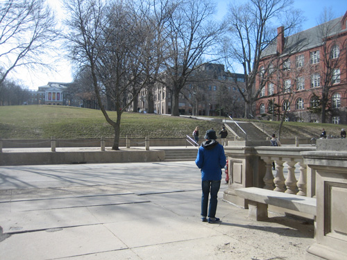 Yi-Fu looking at Bascom Hall